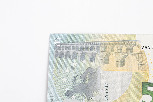 Notas de euro do dinheiro da moeda europeia