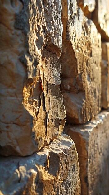 Notas de lamento en la pared metidas en las grietas con esperanza y oraciones los papeles se desvanecen en piedras antiguas