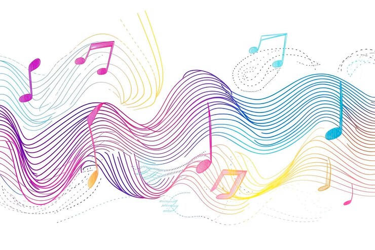 Foto notas de música abstractas concepto de sonido de la canción fondo