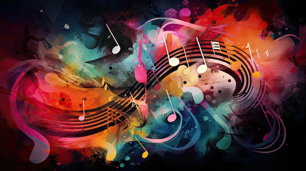 Foto notas musicais abstratas harmoniosas para projetos criativos