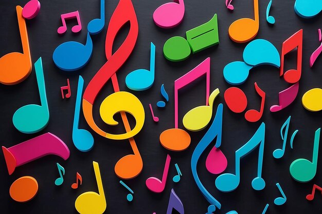 Notas musicais coloridas