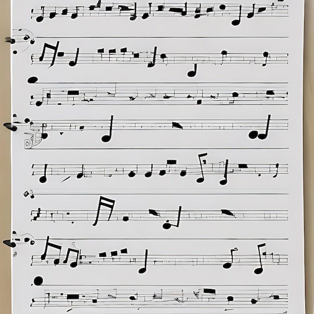 Notas musicais desenhadas à mão