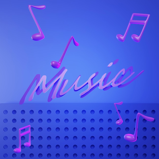 Notas musicais ilustração 3dxA