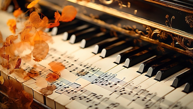 Notas musicales melodía de canción para aplicaciones de música e instrumentos musicales de fondo