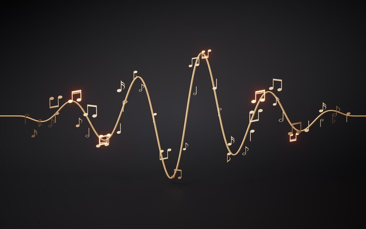 Foto notas musicales melodías musicales representación 3d