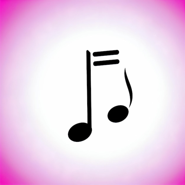 Notas musicales negras sobre un fondo rosado