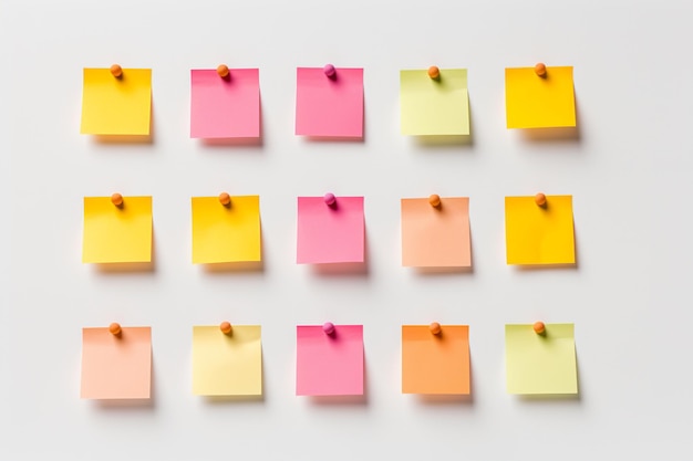 Notas pegajosas de colores Organizada creatividad