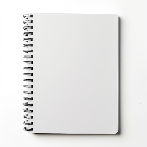 Notepad em espiral em branco em fundo branco Notebook Notebook