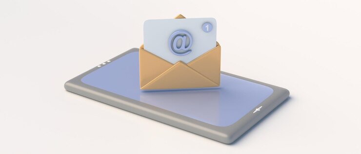 Foto notificación de correo electrónico de la bandeja de entrada un mensaje de sobre de correo electrónico en una ilustración 3d de teléfono inteligente mínima