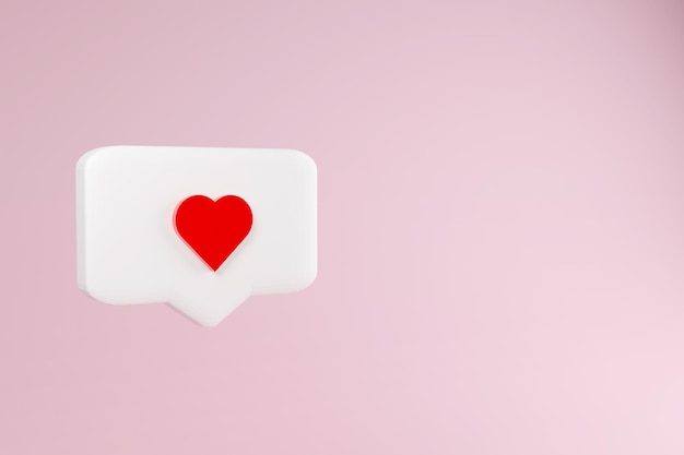 Foto notificación de icono de mensaje de amor 3d