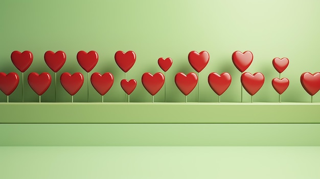 una notificación roja en las redes sociales amor como ícono de pin de corazón emergente Representación 3D del ícono de corazón rojo