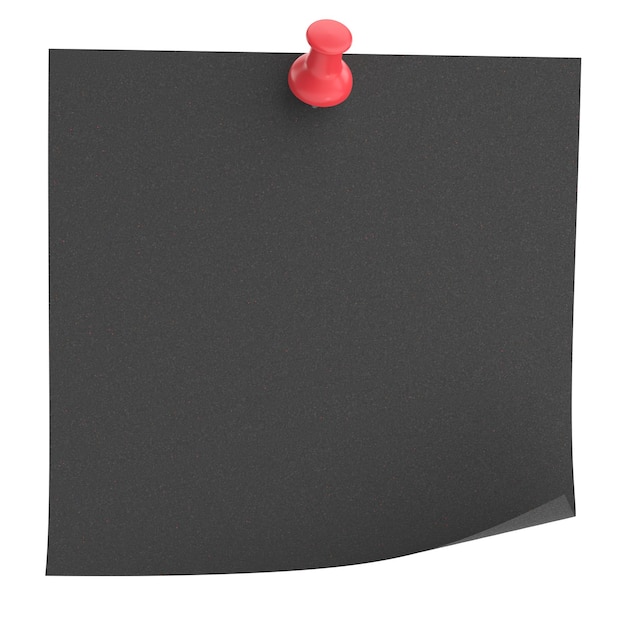 Notizpapier mit Pinnnadel 3D-Illustration