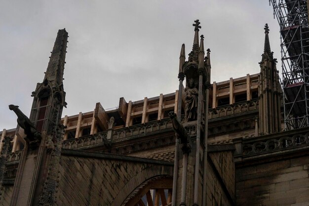 Notre Dame Paris unter Restaurierung Detail