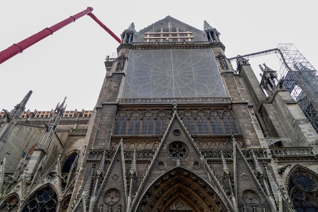Notre Dame Paris unter Restaurierungsdetail