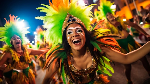 Foto notting hill dançarinos de carnaval belas mulheres velhas e jovens