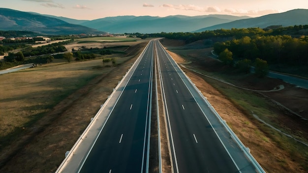 Nova auto-estrada recentemente construída no distrito de Brcko, Bósnia e Herzegovina