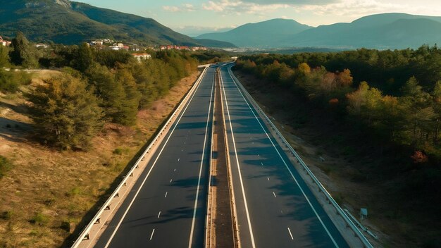 Nova auto-estrada recentemente construída no distrito de Brcko, Bósnia e Herzegovina