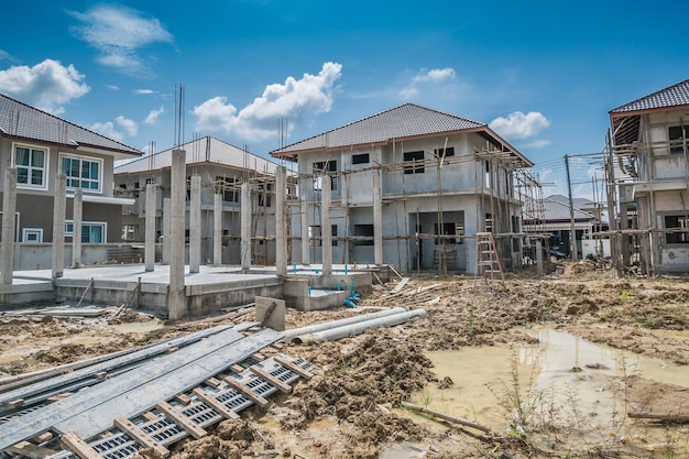 Nova construção de casa no canteiro de obras