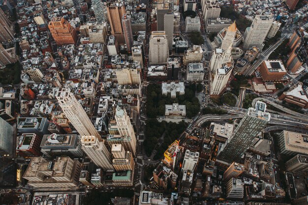 Nova Iorque e Manhattan vista do helicóptero