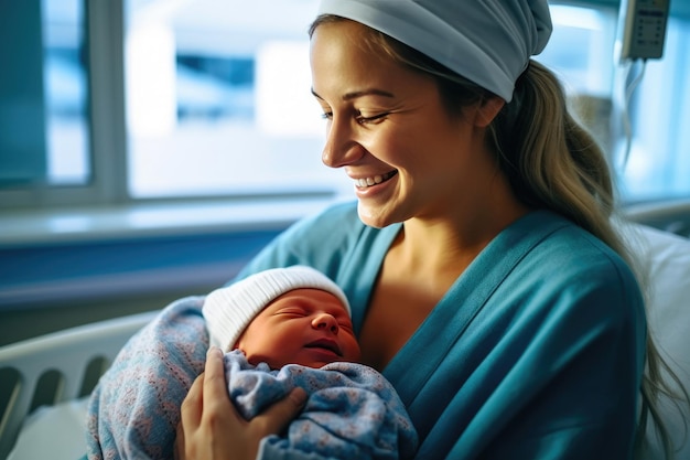 Nova Mãe e o Bebê Adormecido