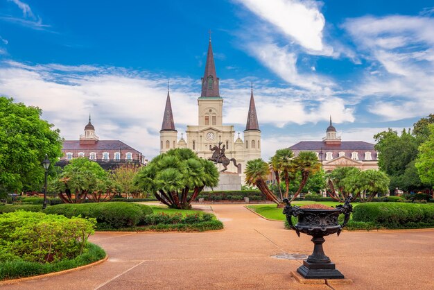 Nova Orleans Louisiana EUA na Jackson Square e na Catedral de St Louis