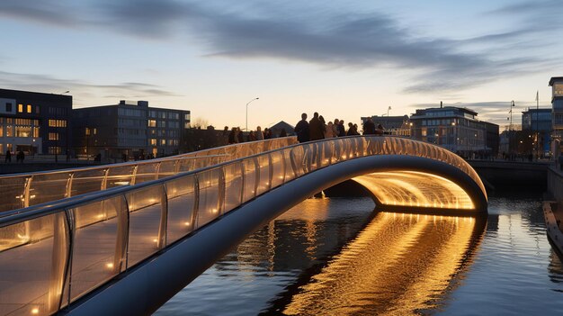 Nova ponte para pedestres e bicicletas em Copenhagen Generative ai