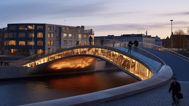 Nova ponte para pedestres e bicicletas em Copenhagen Generative ai