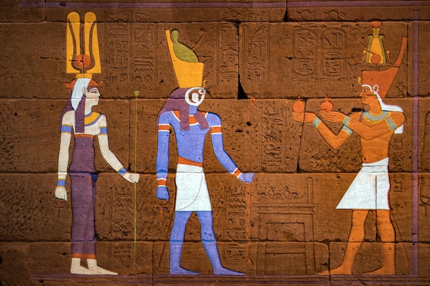 NOVA YORK EUA 22 de abril de 2017 Usando luz projetada para restaurar a cor no Templo de Dendur