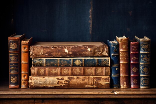 Foto novelas antiguas expuestas en una estantería de madera