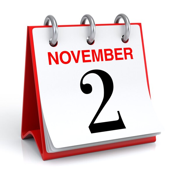 November Kalender 3D-Rendering