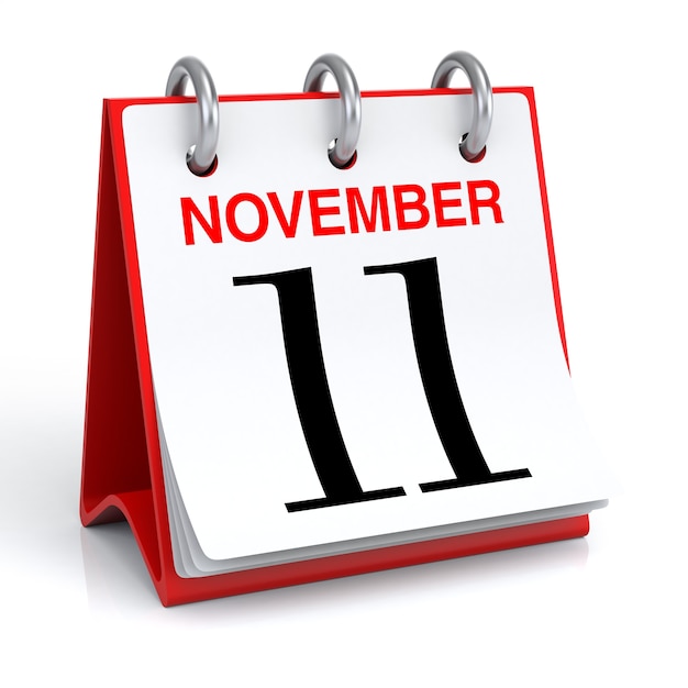 November Kalender 3D-Rendering