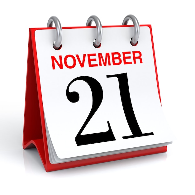 November Kalender 3D-Rendering