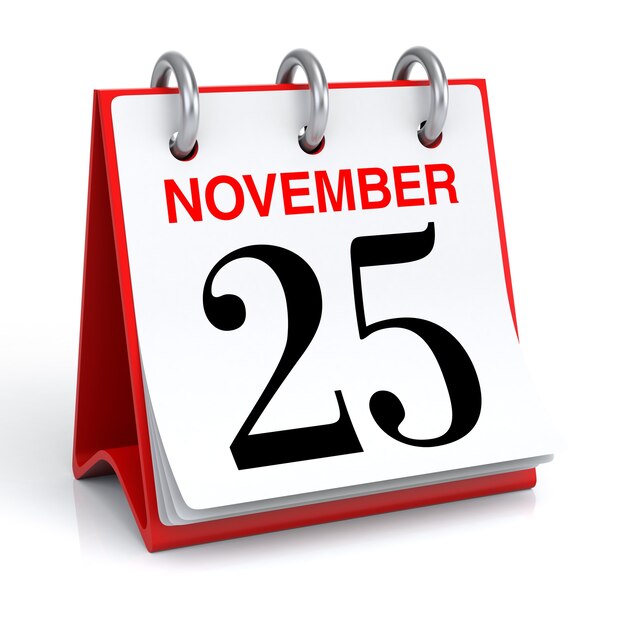 November Kalender 3D-Rendering