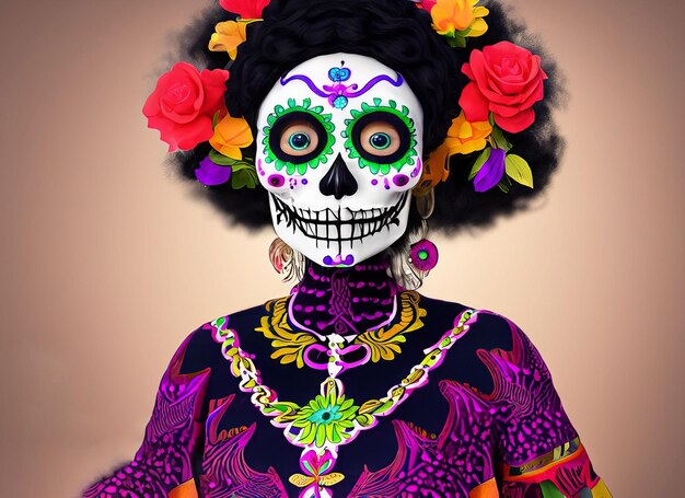 Novia de calavera de azúcar Día de los Muertos