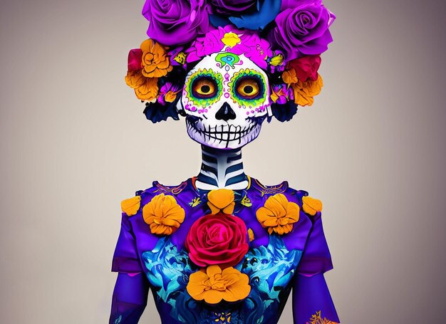 Novia de calavera de azúcar Día de los Muertos