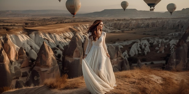 Novia feliz en Capadocia