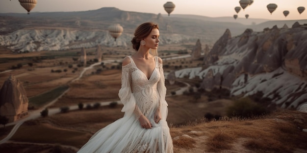 Novia feliz en Capadocia