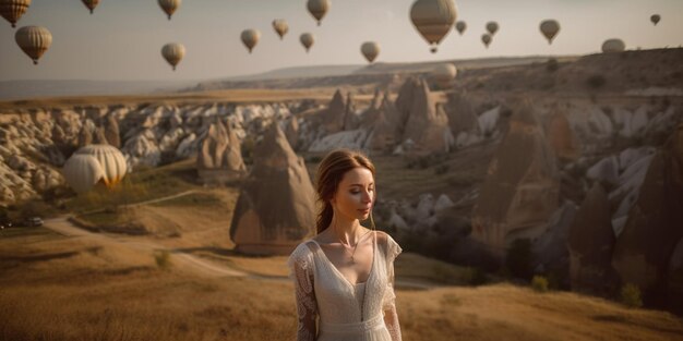 Novia feliz en Capadocia