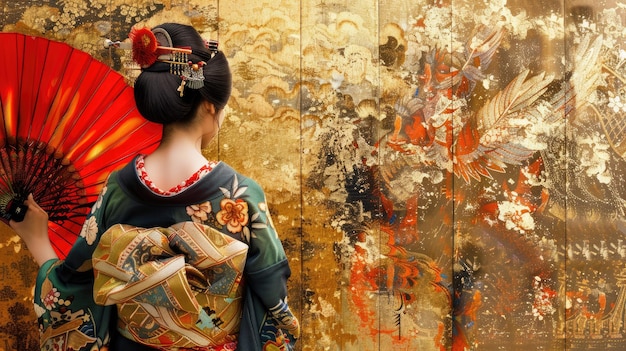 Foto novia japonesa tradicional en kimono y peinado de boda