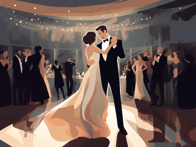 La novia y el novio primer baile prediseñada