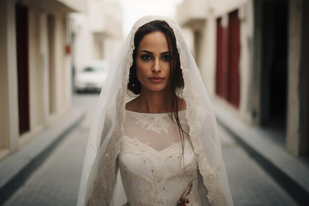 La novia de Qatar se acerca con gracia