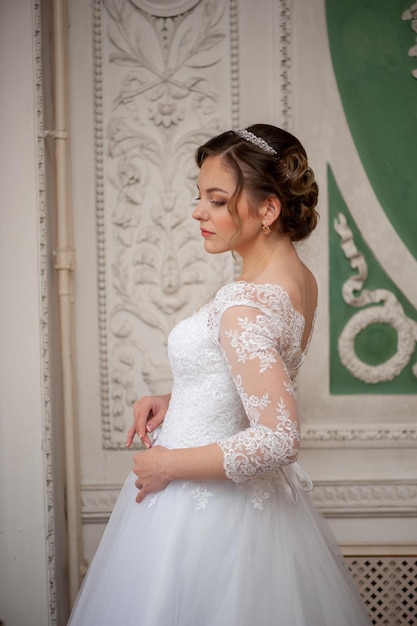 novia con vestido blanco