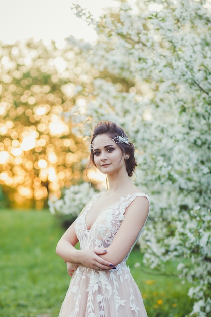 Novia en vestido de novia