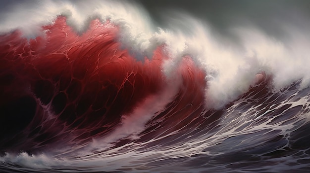 Noviembre gusty con turbulentas olas marrón noviembre olas rojas del mar de fondo
