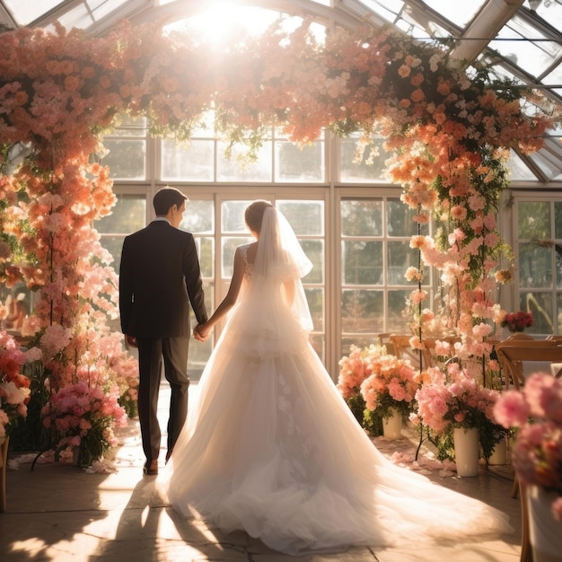 Los novios en la boda perfecta