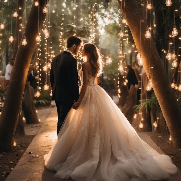 Los novios en la boda perfecta