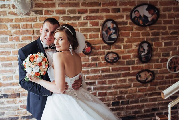 Novios Pareja en el día de su boda