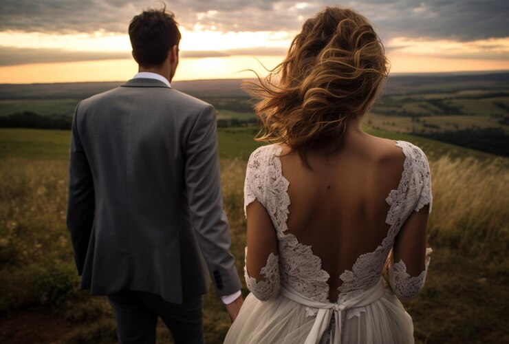 Los novios se toman fotos preboda