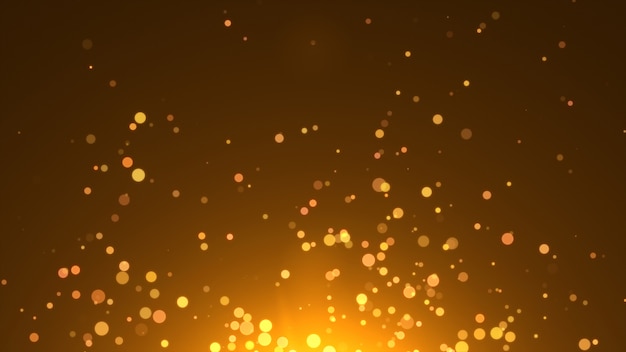 Foto novo ano 2020. fundo de bokeh. resumo de luzes. cenário de feliz natal. luz de glitter dourados. partículas desfocadas. cor dourada