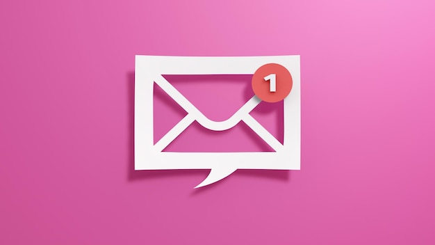 Novo conceito de notificação de e-mail para negócios E-mail Abstract Design minimalista com papel recortado em um